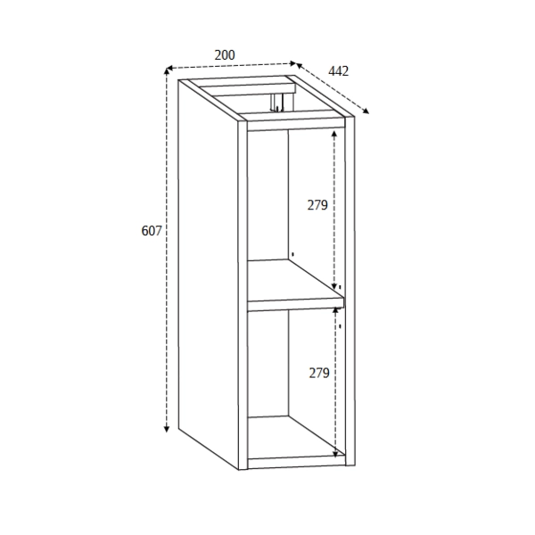 Regał wiszący 20 Czarny TREND, Rodan